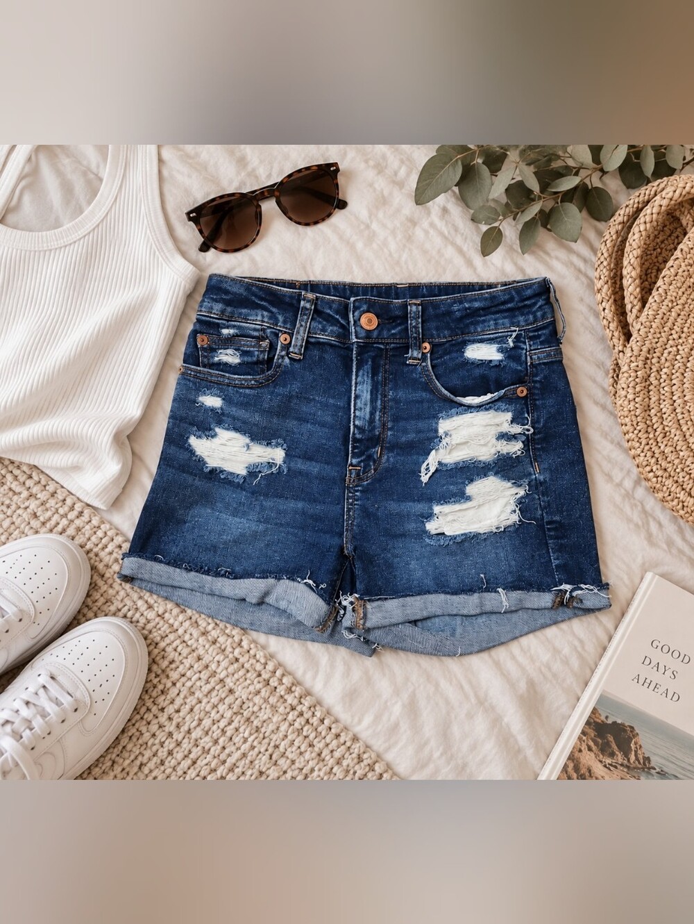 American Eagle Distressed Denim Shorts - Brand